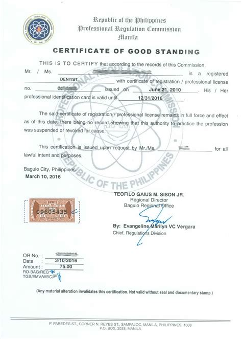 certificate of good standing prc